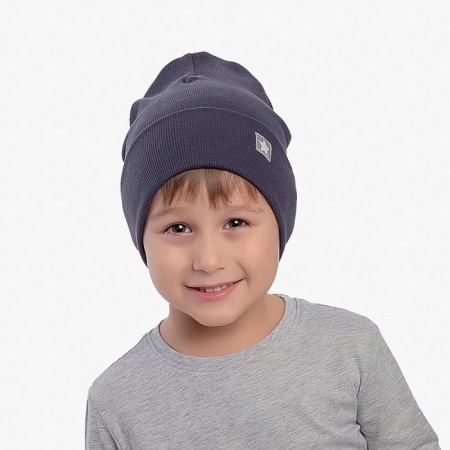 Baby-layer hat, t.-gray/asterisk, size 54-58