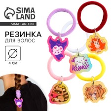 Резинка для волос , микс , аниме, d = 4 см
