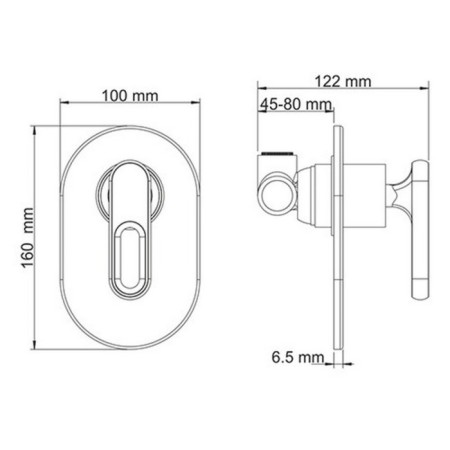 Shower mixer Wasserkraft Kammel 1851, single -legged, without watering can, without spout, chrome-4