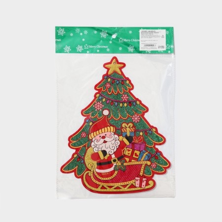 Decorative sticker "Grandfather Frost and Christmas tree" 23x21 cm-6