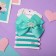 Hair set "Christie" (1 clamp, 4 elastic bands) turquoise