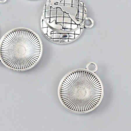 Decor for creativity Metal "Planet Earth" silver 2.1x2.5 cm-1