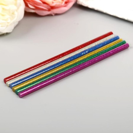 Glue for adhesive pistol "Multi -colored shine" 7mmx18 cm (set 6 pcs)