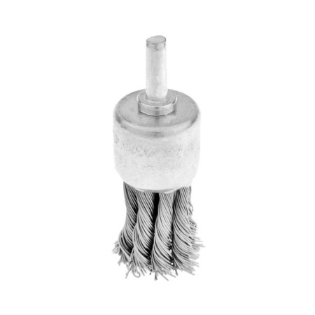 Metal brush for a tundra drill, with a hairpin, twisted wire, "cup", 25 mm