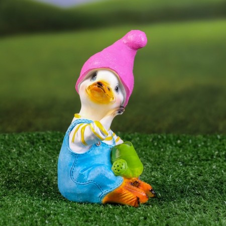 Garden figure "Duckling with a watering can" 10x5.5x16cm-1