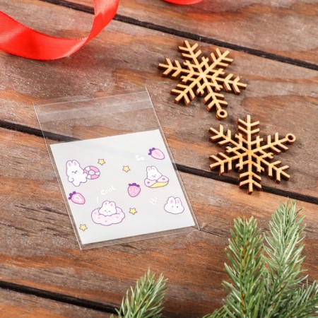 BOPP package with sticky tape, "Korean style", 7*7+3cm mix-7