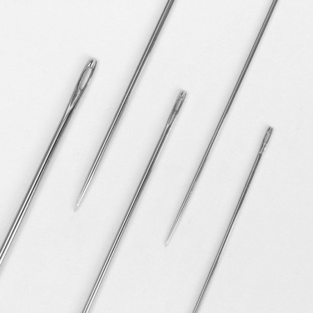 Sewing needles, for skin and fur No. 1, d = 0.7 / 0.8 / 1.8 mm, 3 - 8 cm, 5 pcs, from 200911-1