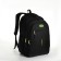 Youth backpack from textiles on lightning, 5 pockets, black/green color