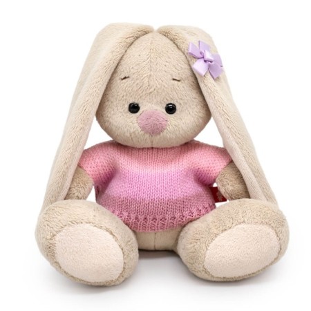 Soft toy "Bunny Mi", in a pale pink sweater, 15 cm