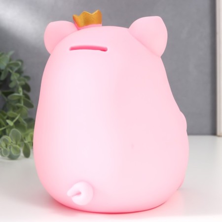 Piggy bank Plastic "Piglet in the Crown" 14.5x14x17 cm-3