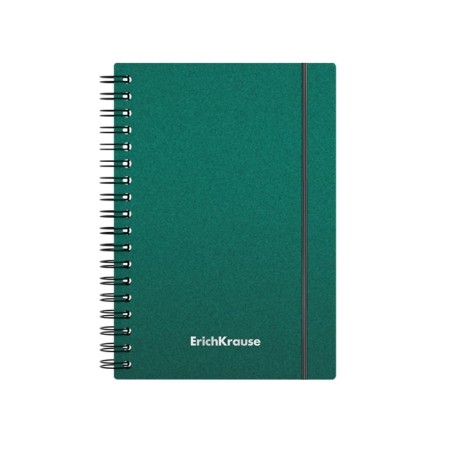 Notebook A6 (120 x 146 mm), 80 sheets in a cage on the crest Erichkrause "Ice Metallic", plastic cover, elastic band, offset unit, white 100%, mix-4
