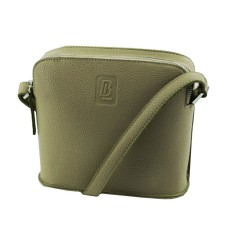 Bag women, genuine leather, green 19x4.5x17 cm