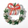 Brooch "Festive wreath", red-green color in gold