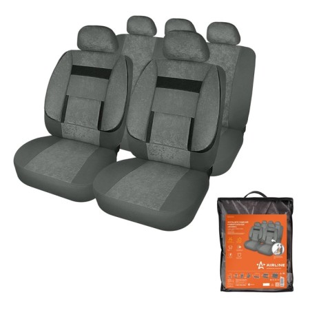 Covers for seats universal "Monro", 11 before., Raun. Comfort, velor, dark gray.