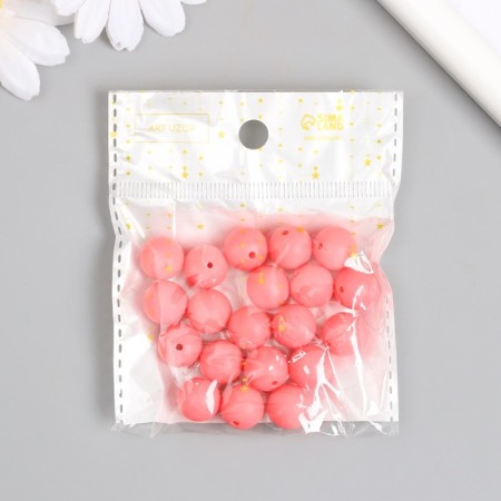Beads for creativity plastic "Pink" matte d = 1.2 cm set 20 grams-3