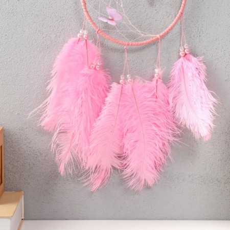 Dreams "Butterflies and ostrich feathers" pink d = 15 cm 50x15 cm-2
