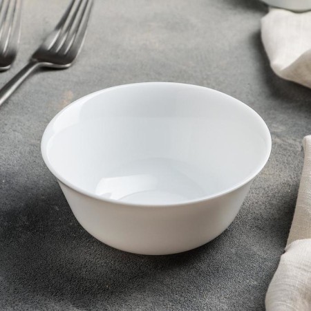 Glass -ceramic salad -ceramic EVERIEDAY, 300 ml, D = 12 cm, white color