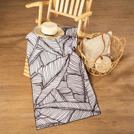 Beach towel with Ethel's handles "Leaves", 70*140 cm, 250g/m2,100%p/e