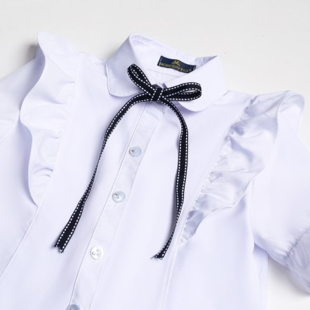 School blouse for girls, white color, height 134 cm-5