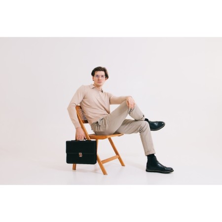 Male bag, "Alex", black color-4