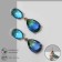 Earrings with rhinestones "Cleo" drops, color blue-green in gold