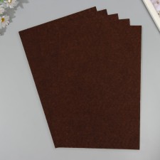 A set of hard felt (5 sheets) 1 mm 20x30 cm, brown