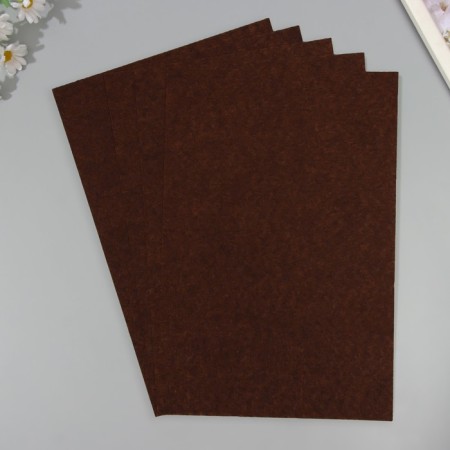 A set of hard felt (5 sheets) 1 mm 20x30 cm, brown