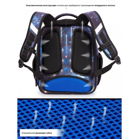 Frame backpack, 37 x 29 x 18 cm, Skyname R4 + bag for shoes, watches, blue R4-420-m-11