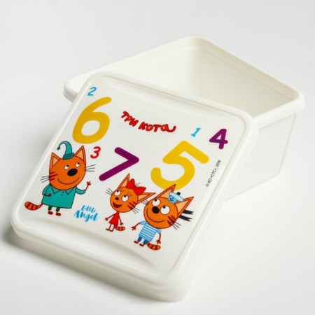 Lunch-box, Container Children's three cats "Training", Mix drawing, 450 ml-1