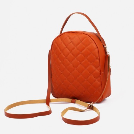 Ryukzak-Mini made of artificial leather with zipper, 1 pocket, redhead color-1