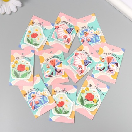 Cardboard "Flowers 05" set 10 pcs (5 types) 4x6 cm-1