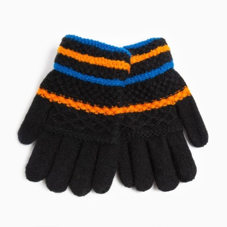 Baby gloves, black color, size 15 (7-8 years)