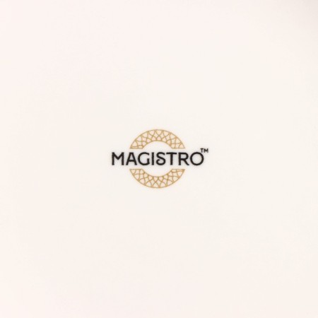 Porcelain plate deep with a thickened edge Magistro la Perle, 580 ml, d = 22 cm, white color-4