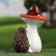 Garden figure "Hedgehog under fly agaric" 8x11x19cm