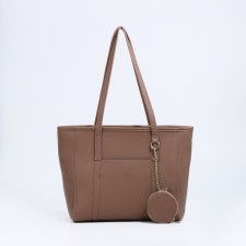 Bag Female Tout with zipper, beige color