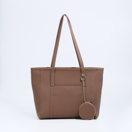 Bag Female Tout with zipper, beige color