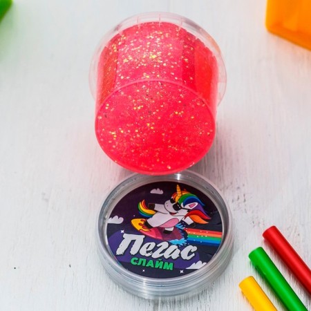 Slime "Pegas" neon, coral 90 g-3