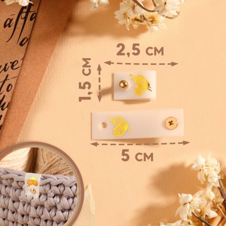 Tag with the "Block" button, 5 × 1.5 cm, 10 pcs, white/gold color-1