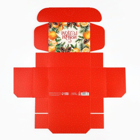 Folding box "Happy New Year", oranges, 14 x 10 x 5 cm, new year-6