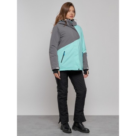 Ski jacket women's winter, size 52, turquoise color-17
