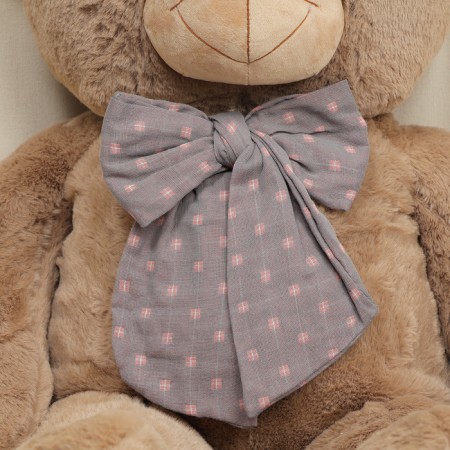 Soft toy "Bear", with a bow in polka dots, 80 cm-4