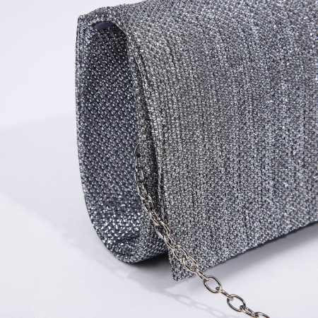 Magneta bag, long chain, silver color-4