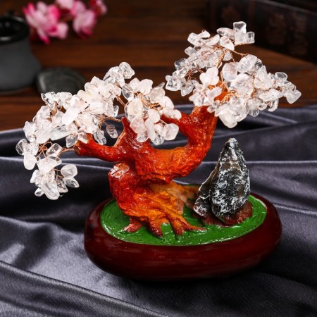 Bonsai souvenir "Cash tree with rock crystal" 204 pcs 23x25x13 cm-1