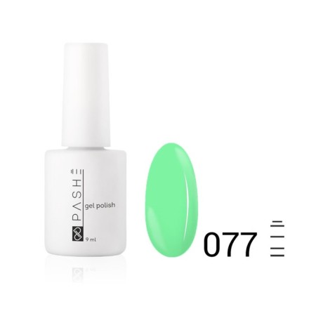 Color gel polish Pashe, No. 077 juicy lime, 9 ml