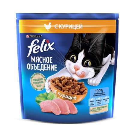 Dry food Felix "Meat Obel" for cats, chicken, 1.3 kg