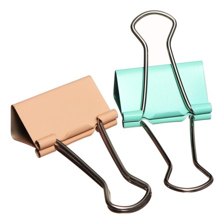 A set of paper clamps Erichkrause "Pastel Bloom", 32 mm, 9 pieces, mix, in a plastic box-1