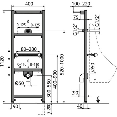 ALCAPAPLAST A107/1120 Pussuar mounting frame-1