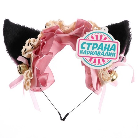 Carnival rim "anime ears" with a pink bandage-2