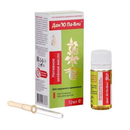 Green oil "Dan’y Pa-Voli" with psoriasis and demodicosis, 12 ml