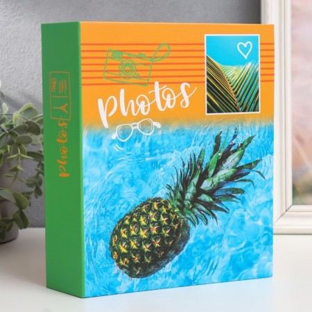 Photo album for 200 photos 10x15 cm, plastic. Pure Ultramarine sheets pineapple